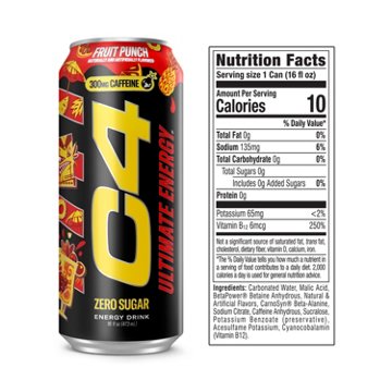 C4 Zero Sugar Ultimate Energy Drink - Fruit Punch