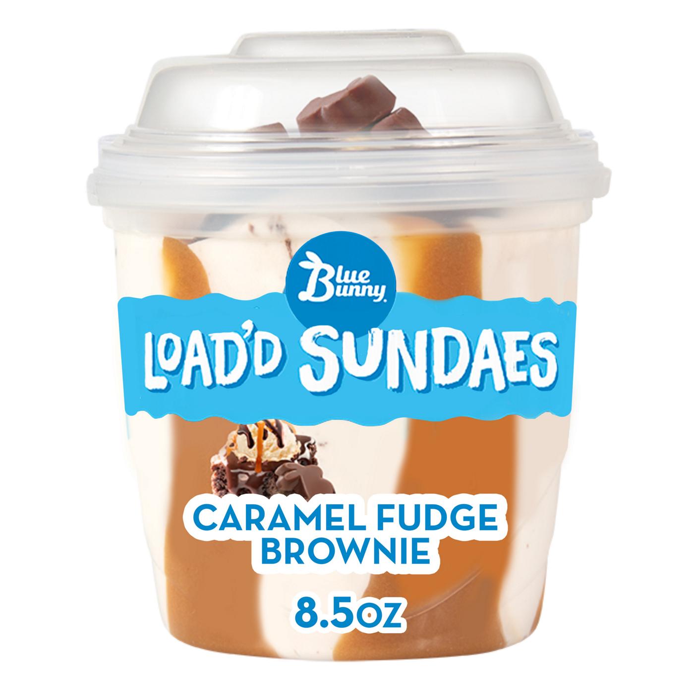 Blue Bunny Caramel Fudge Brownie Load'd Sundaes; image 1 of 2