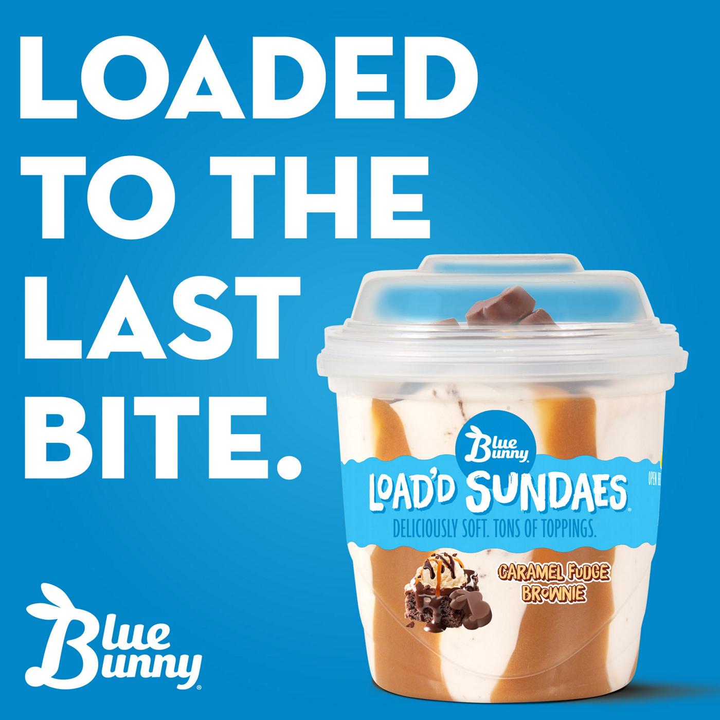 Blue Bunny Caramel Fudge Brownie Load'd Sundaes; image 2 of 2