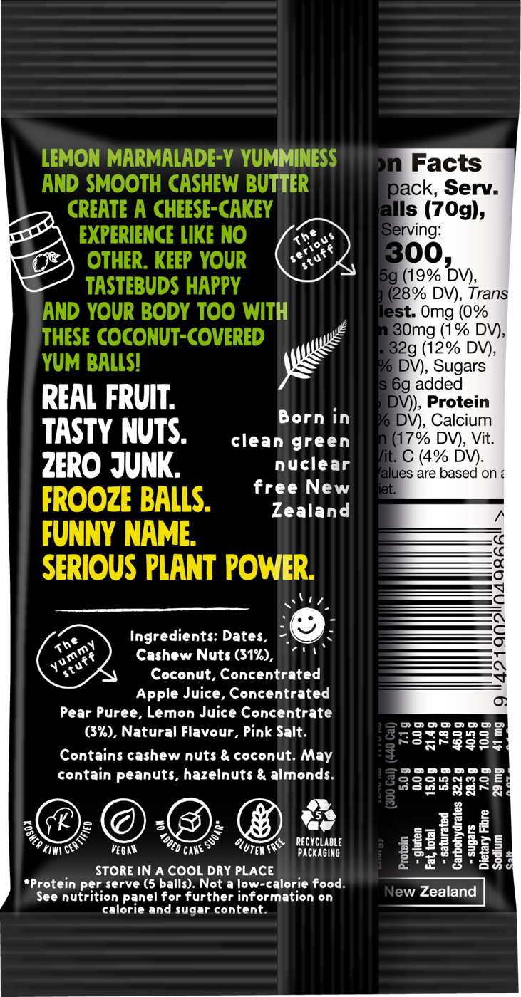 Frooze Balls Lemon Cheesecake Vegan Energy Balls; image 2 of 5
