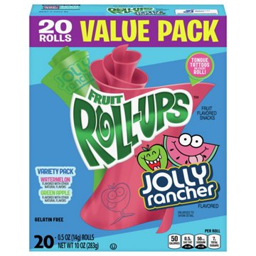 Fruit Roll-Ups Jolly Rancher Fruit Snacks Variety Pack, 20 ct