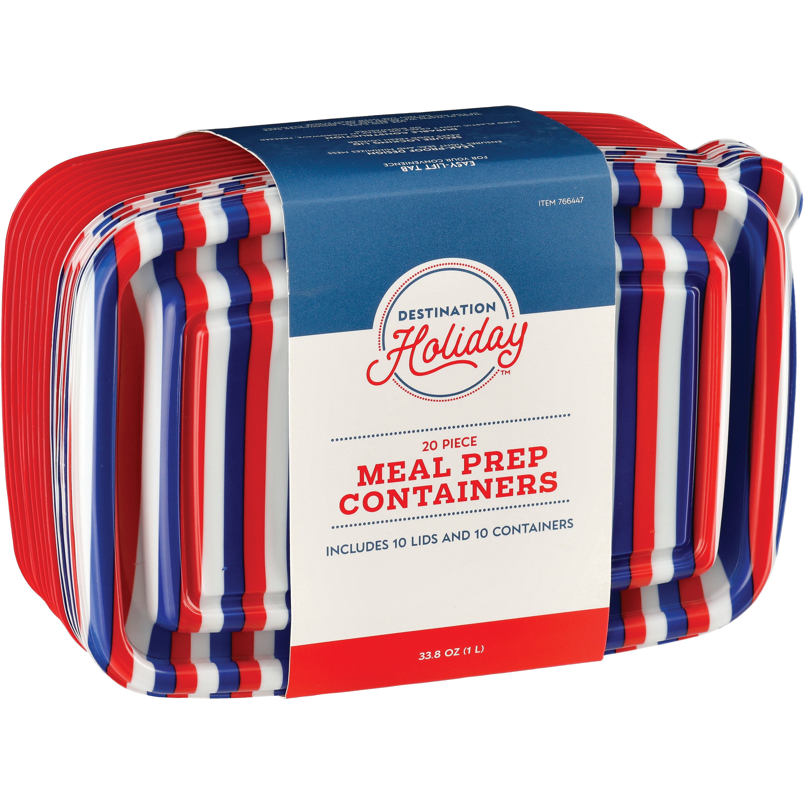 Destination Holiday Patriotic Reusable Meal Prep Containers with Lids