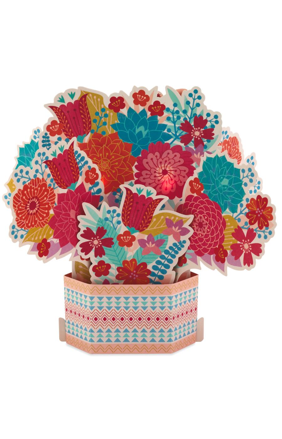 Hallmark Displayable Pot of Flowers, Plays Happy by Pharrell Williams Pop Up Mother's Day Card - S29, S15; image 4 of 6