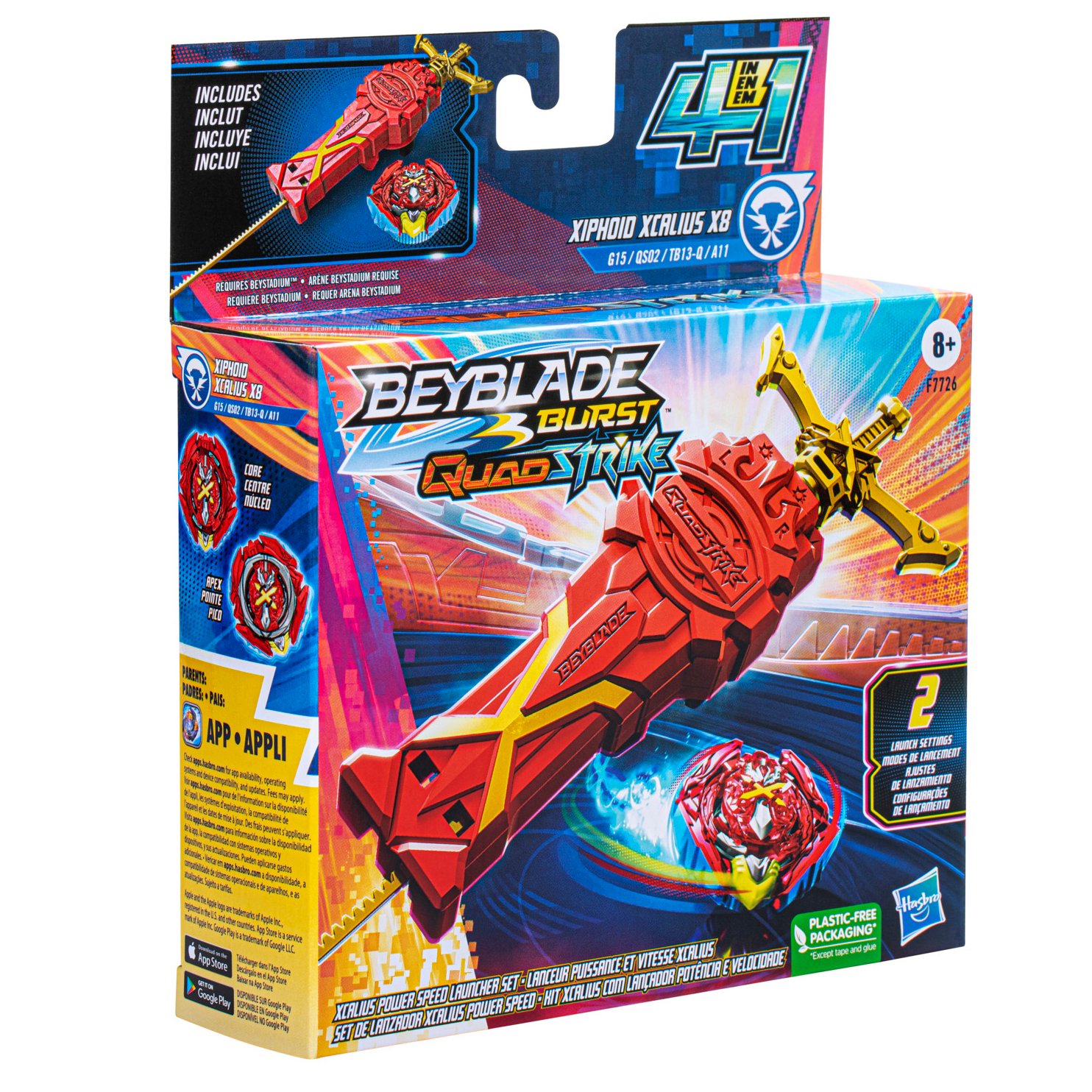 Beyblade QuadStrike Xcalius Power Speed Launcher Pack