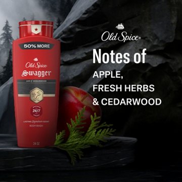 Old Spice Men's Body Wash, Swagger Scent of Cedarwood, 24 oz