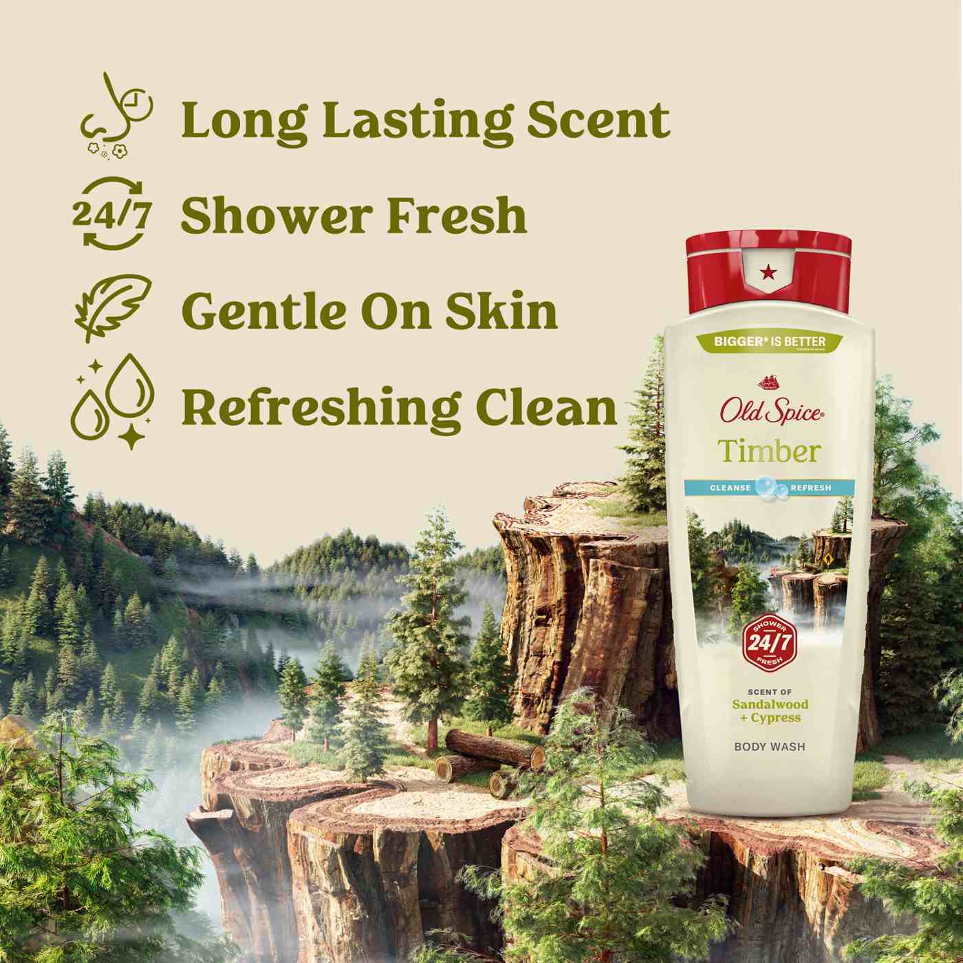 Old Spice Body Wash - Timber with Sandalwood; image 6 of 10