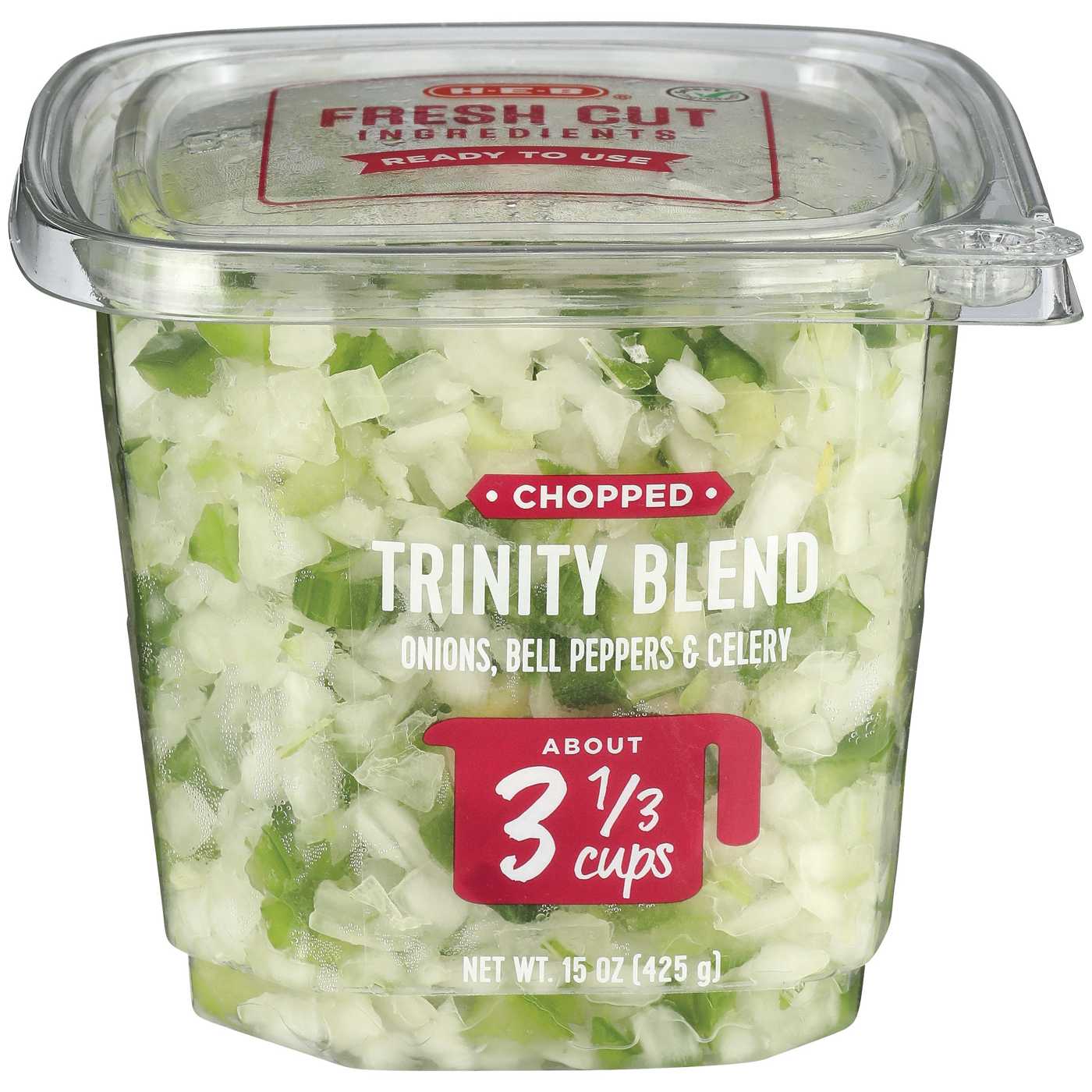 H-E-B Fresh Chopped Trinity Blend - Onion, Bell Pepper & Celery; image 1 of 2