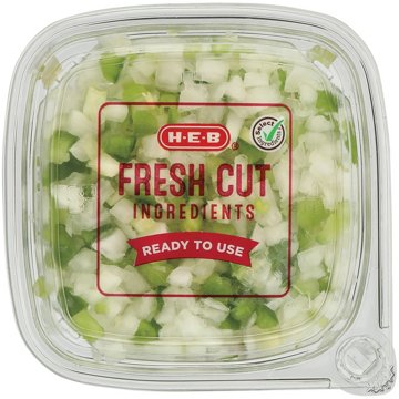 H-E-B Fresh Chopped Trinity Blend - Onion, Bell Pepper & Celery, 15 oz