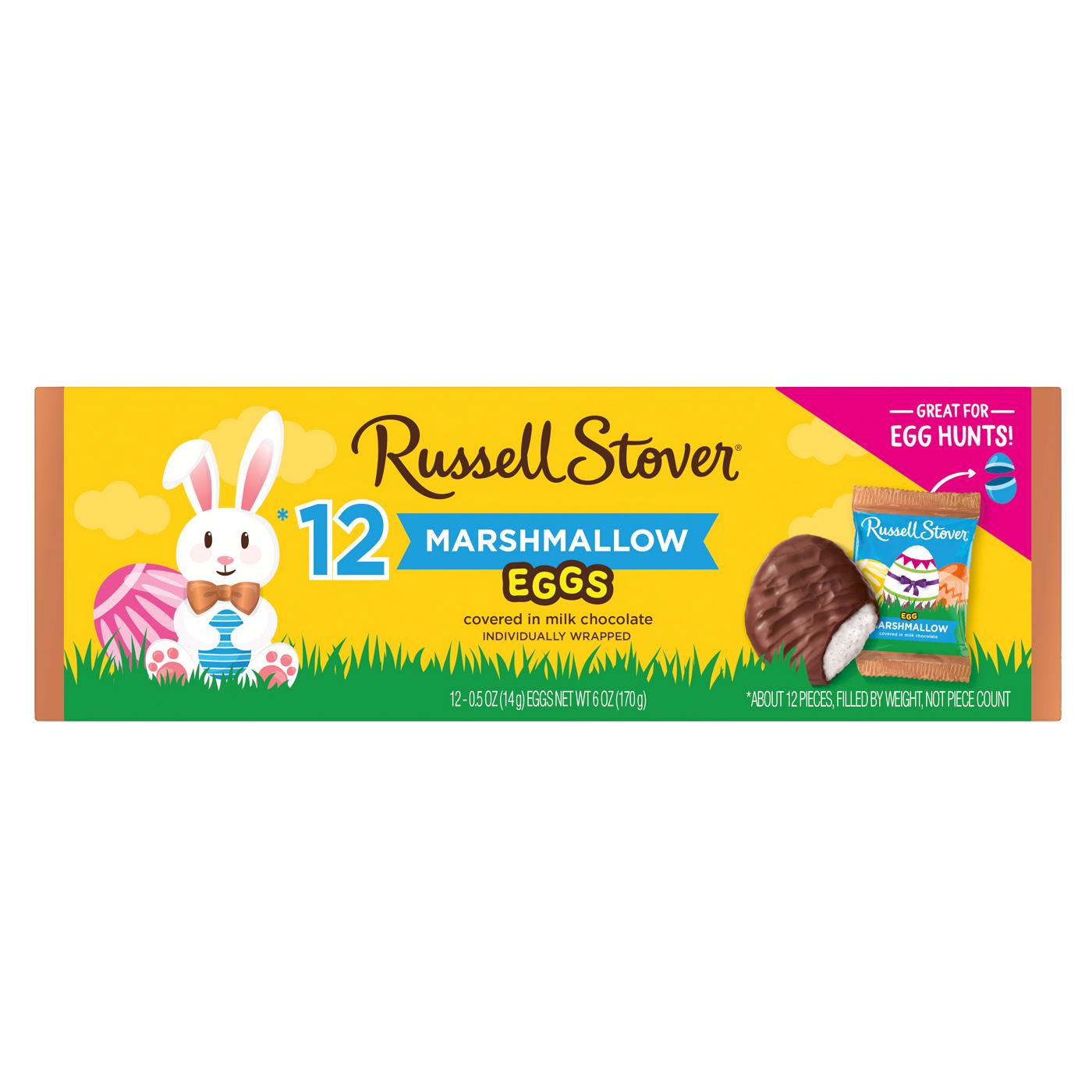 Russell Stover Milk Chocolate Marshmallow Eggs Easter Gift Box, 12 Pc