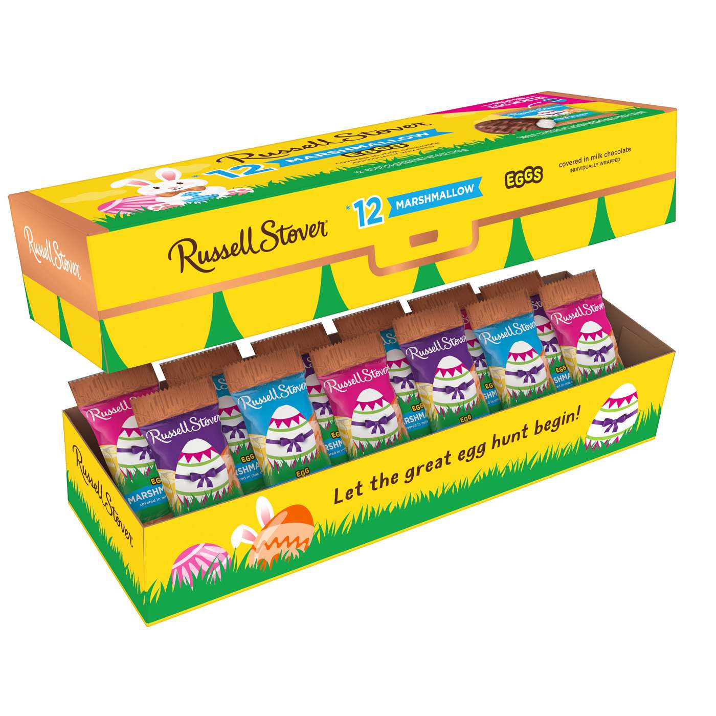 Russell Stover Milk Chocolate Marshmallow Eggs Easter Gift Box, 12 Pc
