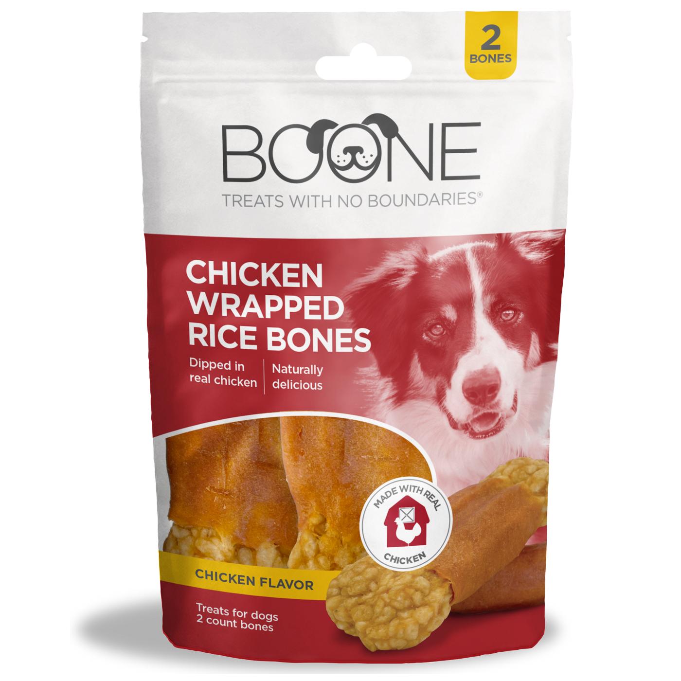 Boone Chicken Wrapped Rice Bones Dog Treats; image 1 of 2