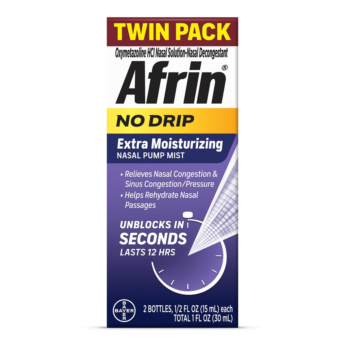 Afrin No Drip Extra Moisturizing Nasal Mist - Twin Pack; image 1 of 4