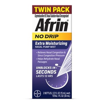 Afrin No Drip Extra Moisturizing Nasal Mist - Twin Pack