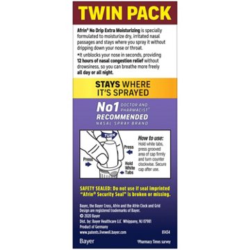Afrin No Drip Extra Moisturizing Nasal Mist - Twin Pack