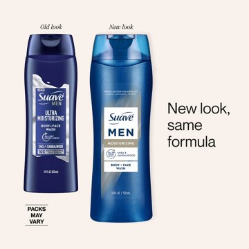 Suave Men Moisturizing 2-in-1 Face & Body Wash - Shea & Sandalwood