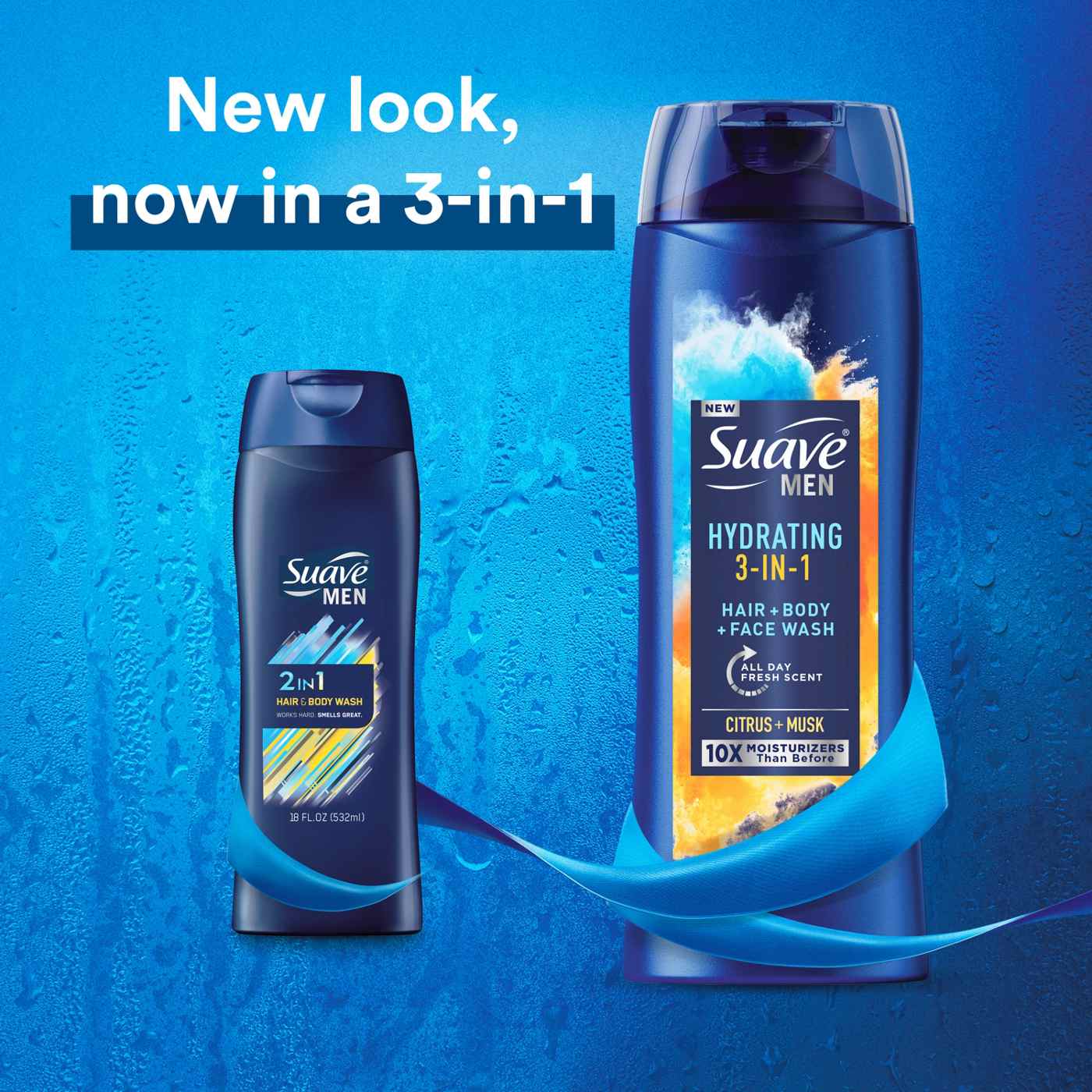 Suave Men 3 in 1 Mens Body Wash, Hair, Face and Body Wash; image 4 of 8