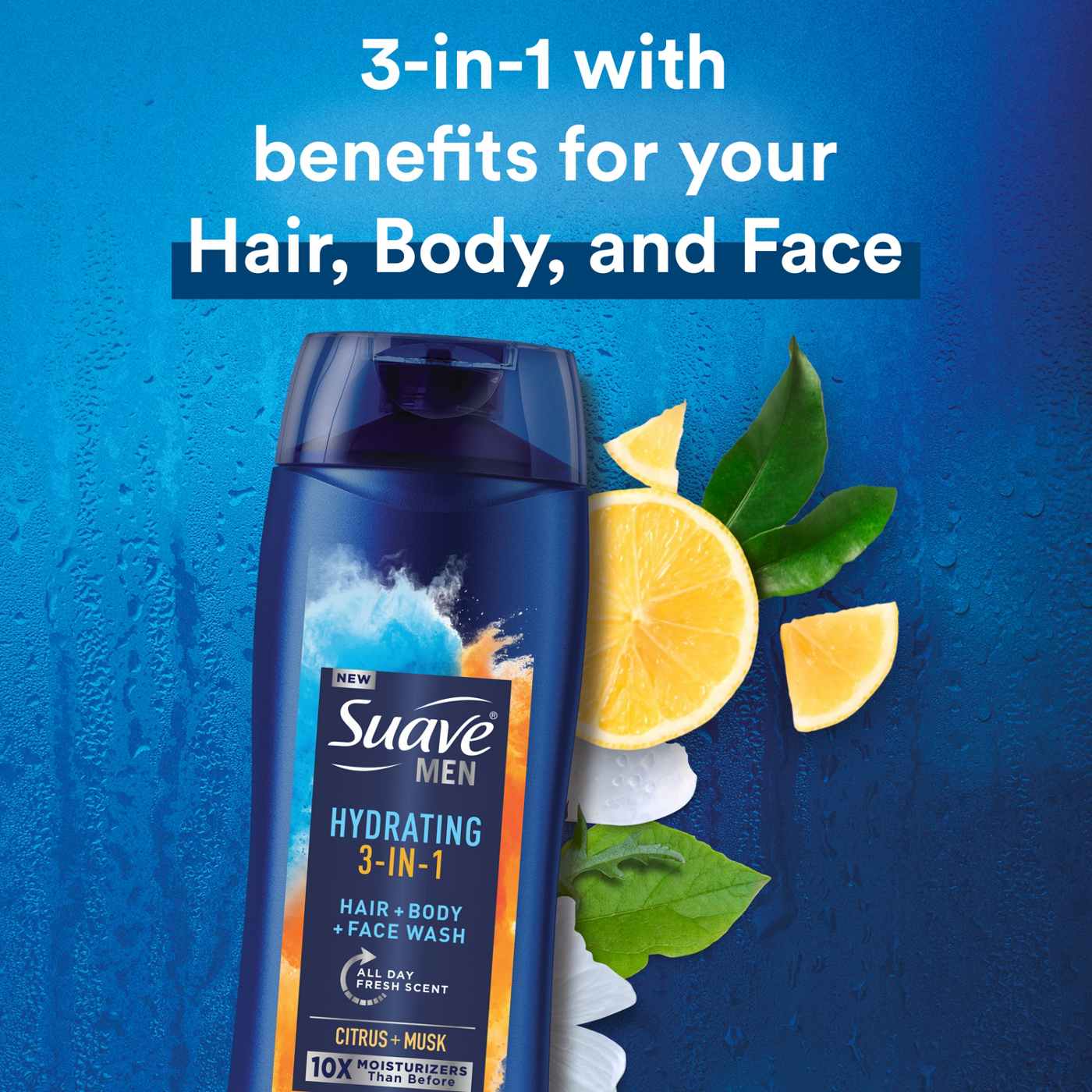 Suave Men 3 in 1 Mens Body Wash, Hair, Face and Body Wash; image 5 of 8