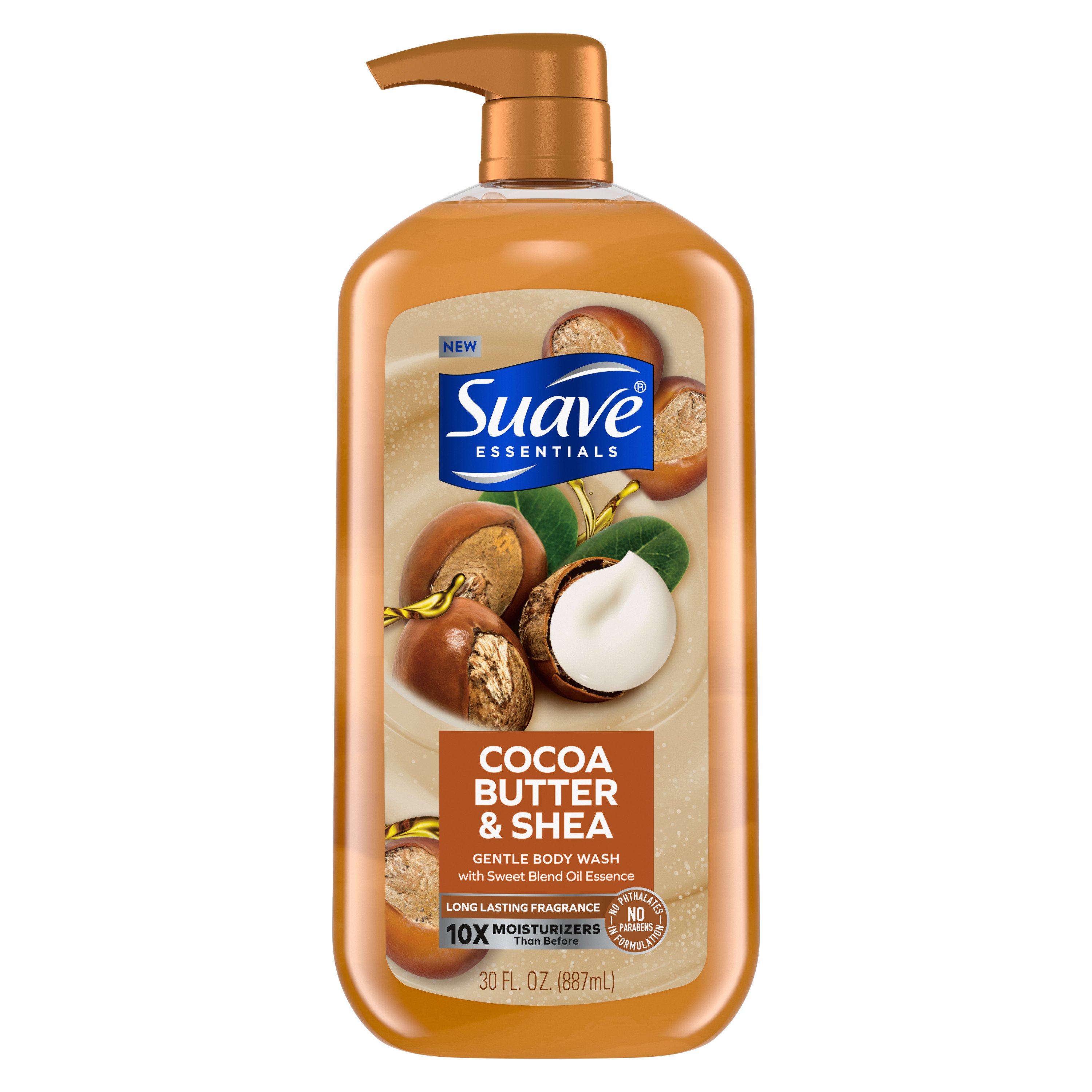 Suave Cocoa Butter + Shea Moisturizing Body Wash with Glycerin & Vitamin E, 30 FL OZ Pump