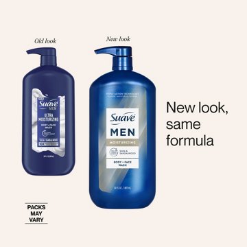 Suave Men Moisturizing 2-in-1 Face & Body Wash - Shea & Sandalwood, 30 oz