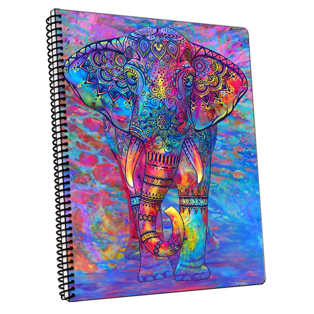 Artgame Elephant Lenticular College Ruled Fashion Spiral Notebook ...