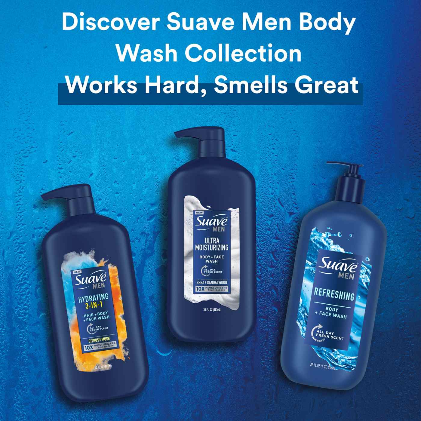 Suave Men 3 in 1 Mens Body Wash, Hair, Face and Body Wash - Cirtus & Musk; image 5 of 9