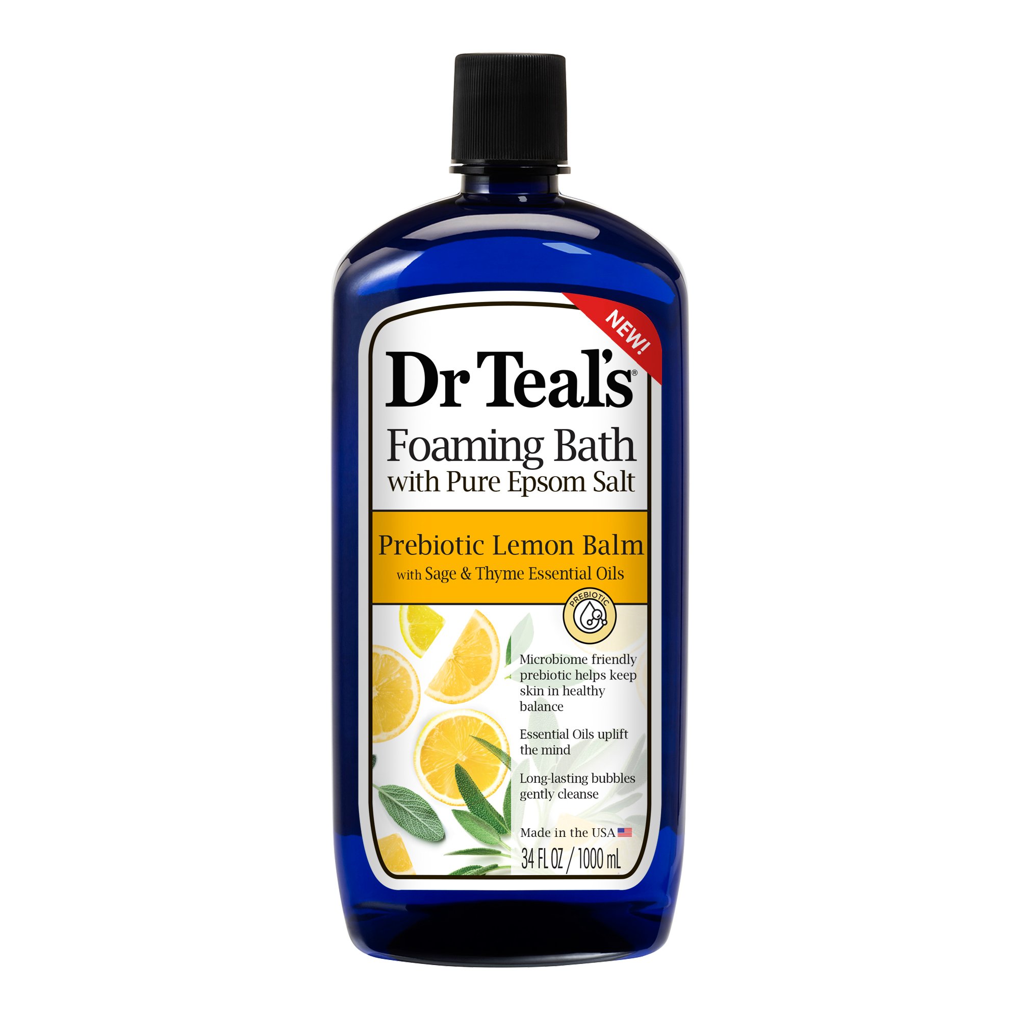 Dr Teal's Foaming Bath with Pure Epsom Salt Prebiotic Lemon Balm