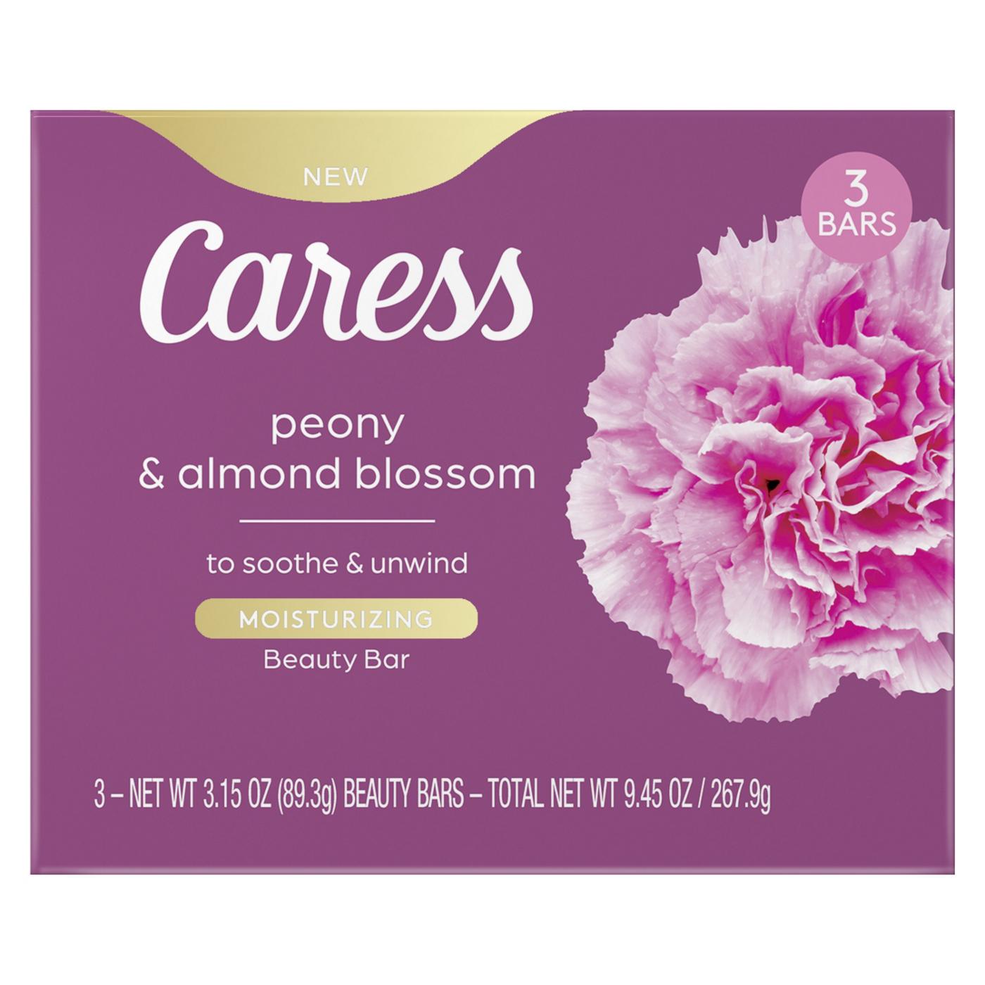 Caress Beauty Bars - Peony & Almond Blossom; image 1 of 7