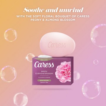 Caress Beauty Bars - Peony & Almond Blossom, 3 ct