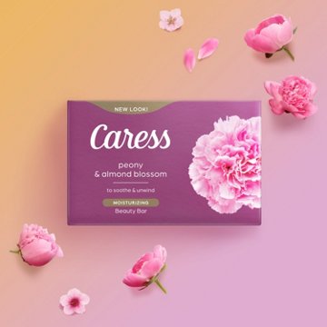 Caress Beauty Bars - Peony & Almond Blossom, 3 ct