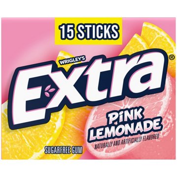 Extra Pink Lemonade Sugar Free Gum, 15 pc