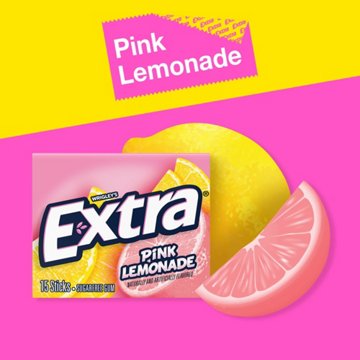 Extra Pink Lemonade Sugar Free Gum, 15 pc