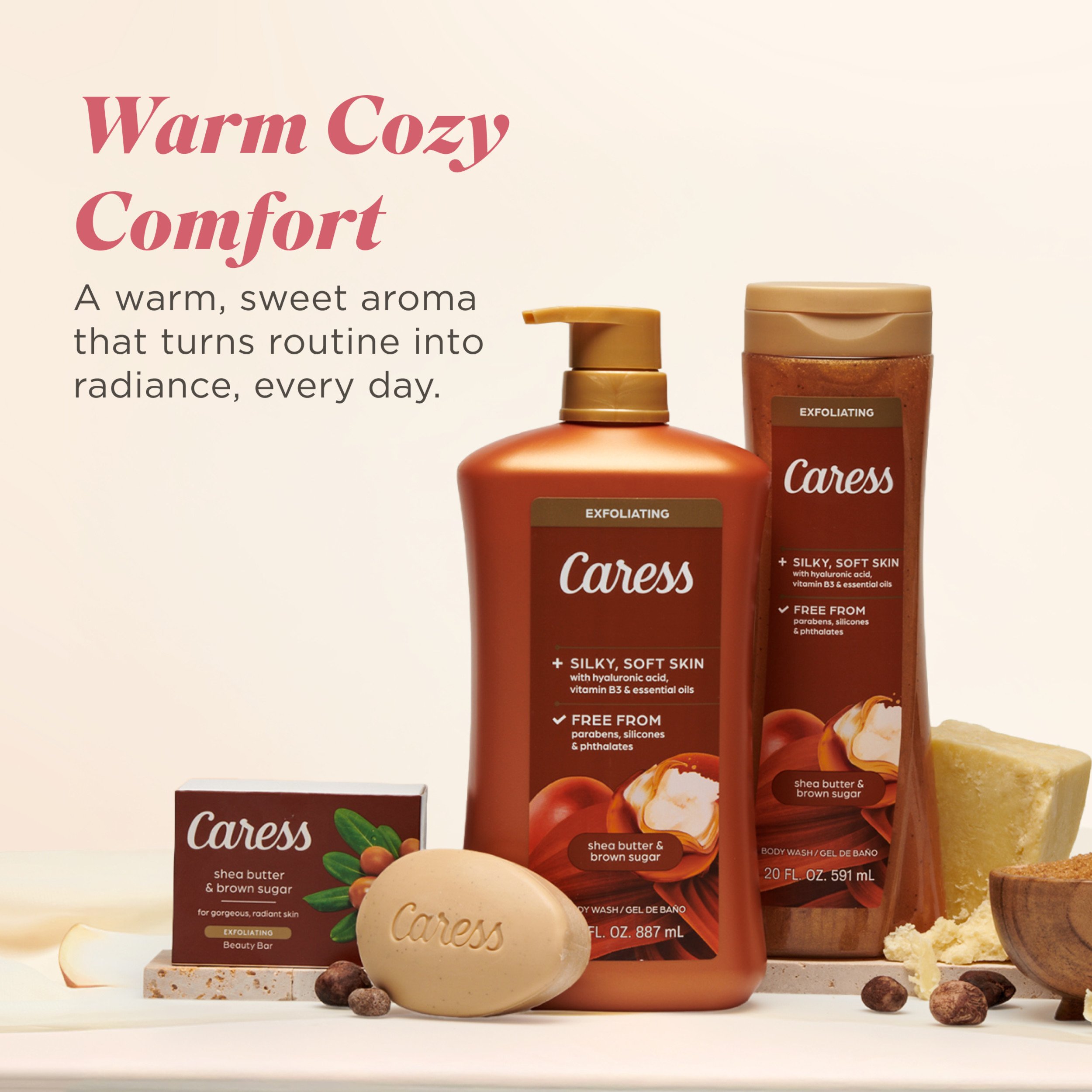 Caress Exfoliating Body Wash - Shea Butter & Brown Sugar - Shop 