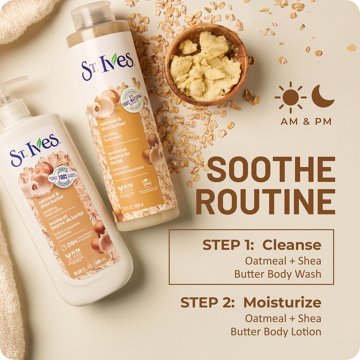 St. Ives Soothing Body Wash - Oatmeal & Shea Butter, 22 oz