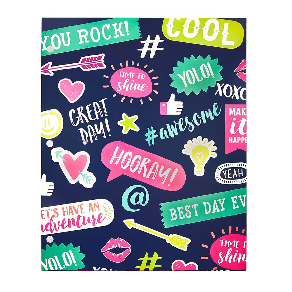 Eccolo Hooray Collage 2 Pocket Laminated Portfolio - Shop Folders at H-E-B