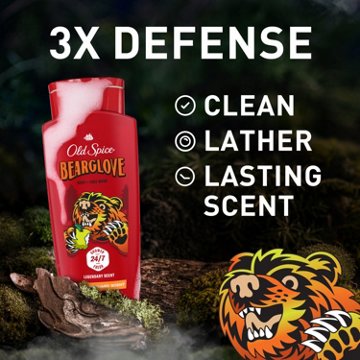Old Spice Cleansing Body Wash for Men, 2 in 1 Face & Body Wash, Bearglove, Crisp Orchard
