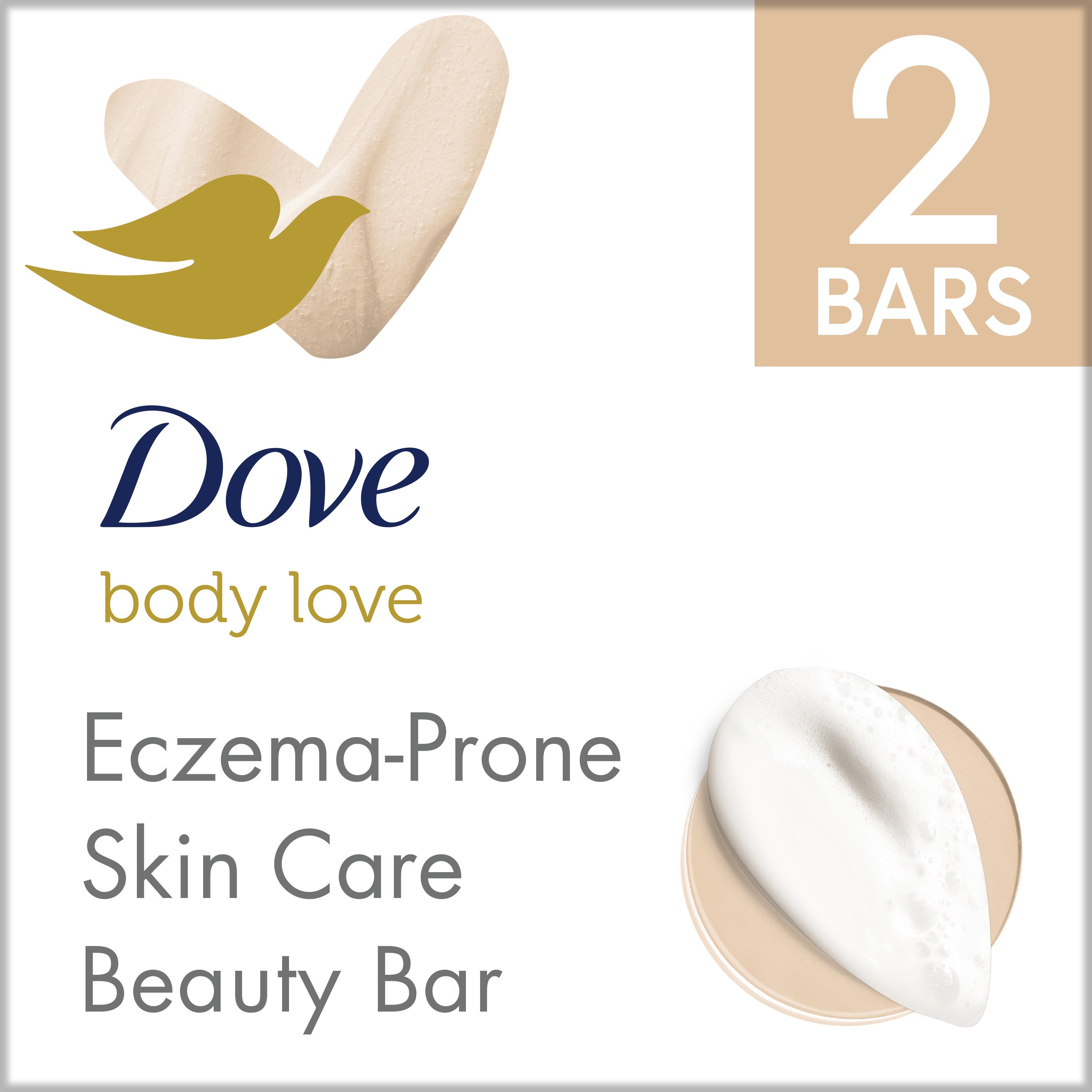 Dove Beauty Bar Shea Butter 4 oz, 2 Bar