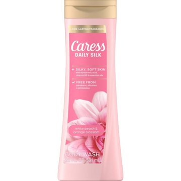 Caress Daily Silk Body Wash - White Peach & Orange Blossom, 20 oz
