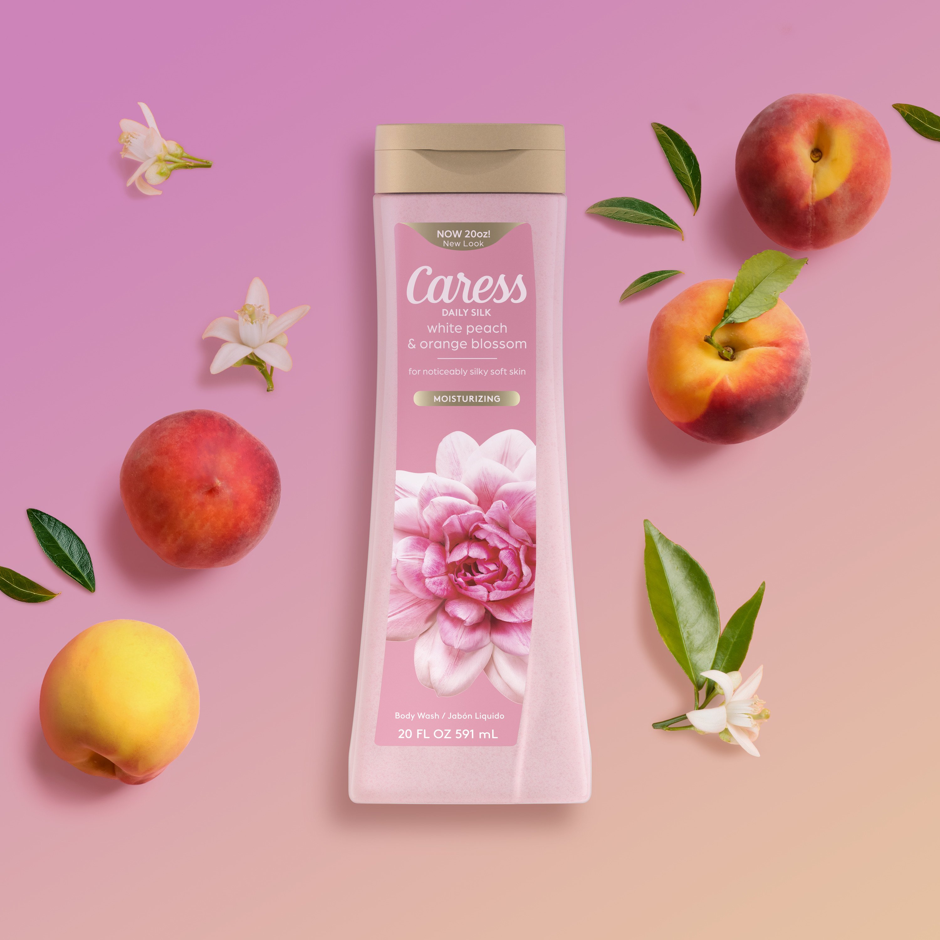 Caress Daily Silk Body Wash - White Peach & Orange Blossom