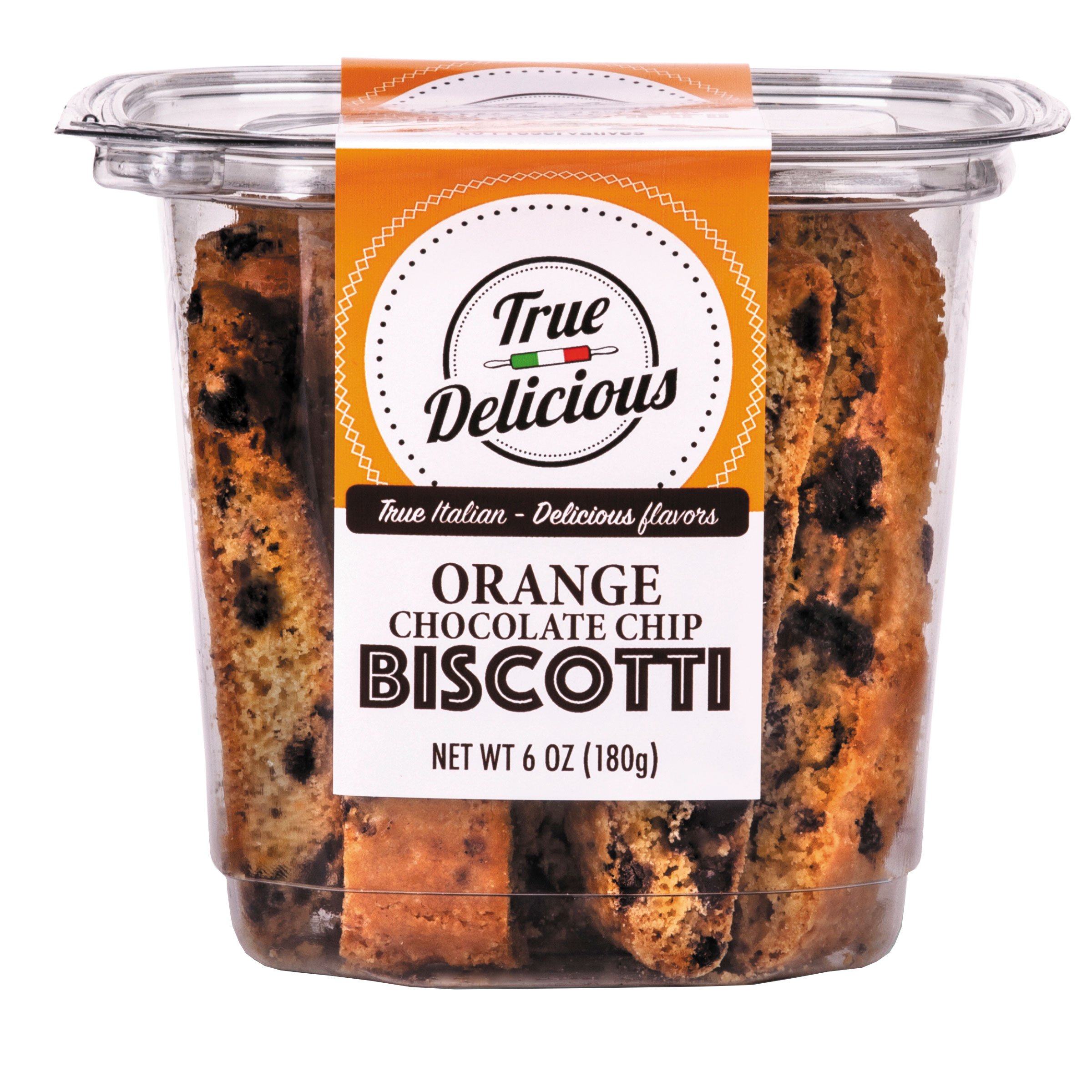 True Delicious Orange Chocolate Chip Biscotti, 6 oz | Central