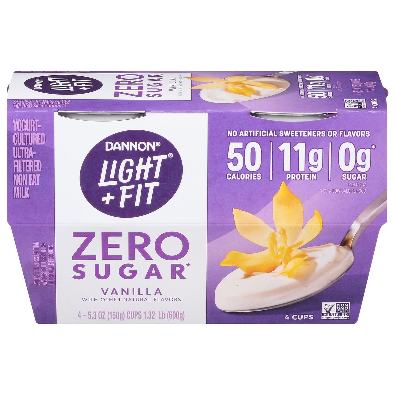 Dannon Light Fit Zero Sugar Vanilla Yogurt Shop Yogurt At H E B