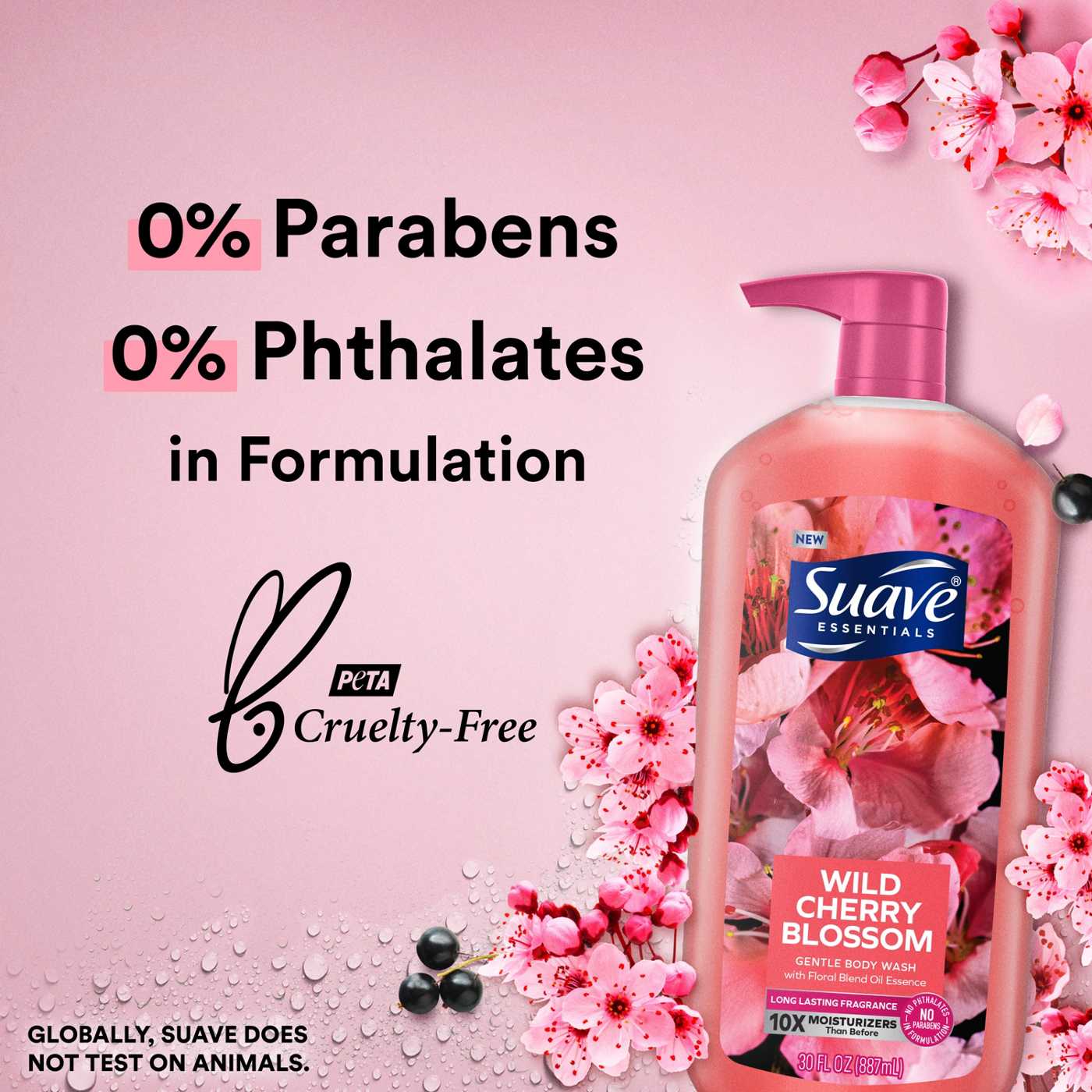 Suave Essentials Gentle Body Wash - Wild Cherry Blossom; image 4 of 7