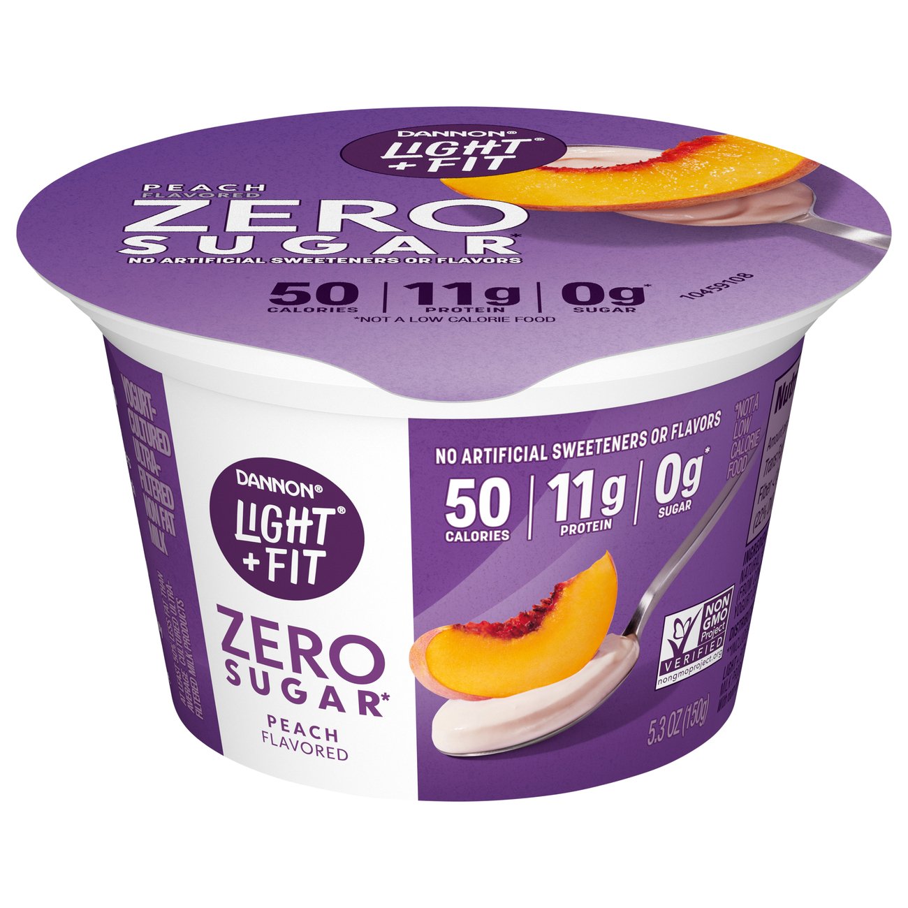 Dannon Light & Fit Zero Sugar Peach Yogurt - Shop Yogurt at H-E-B