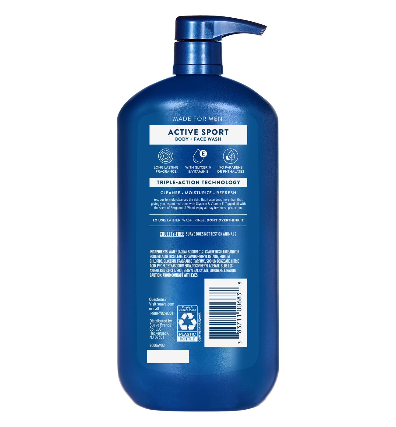 Suave Men Face & Body Wash - Active Sport; image 2 of 2