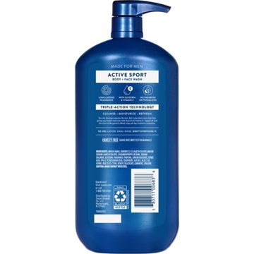 Suave Men Face & Body Wash - Active Sport, 30 oz