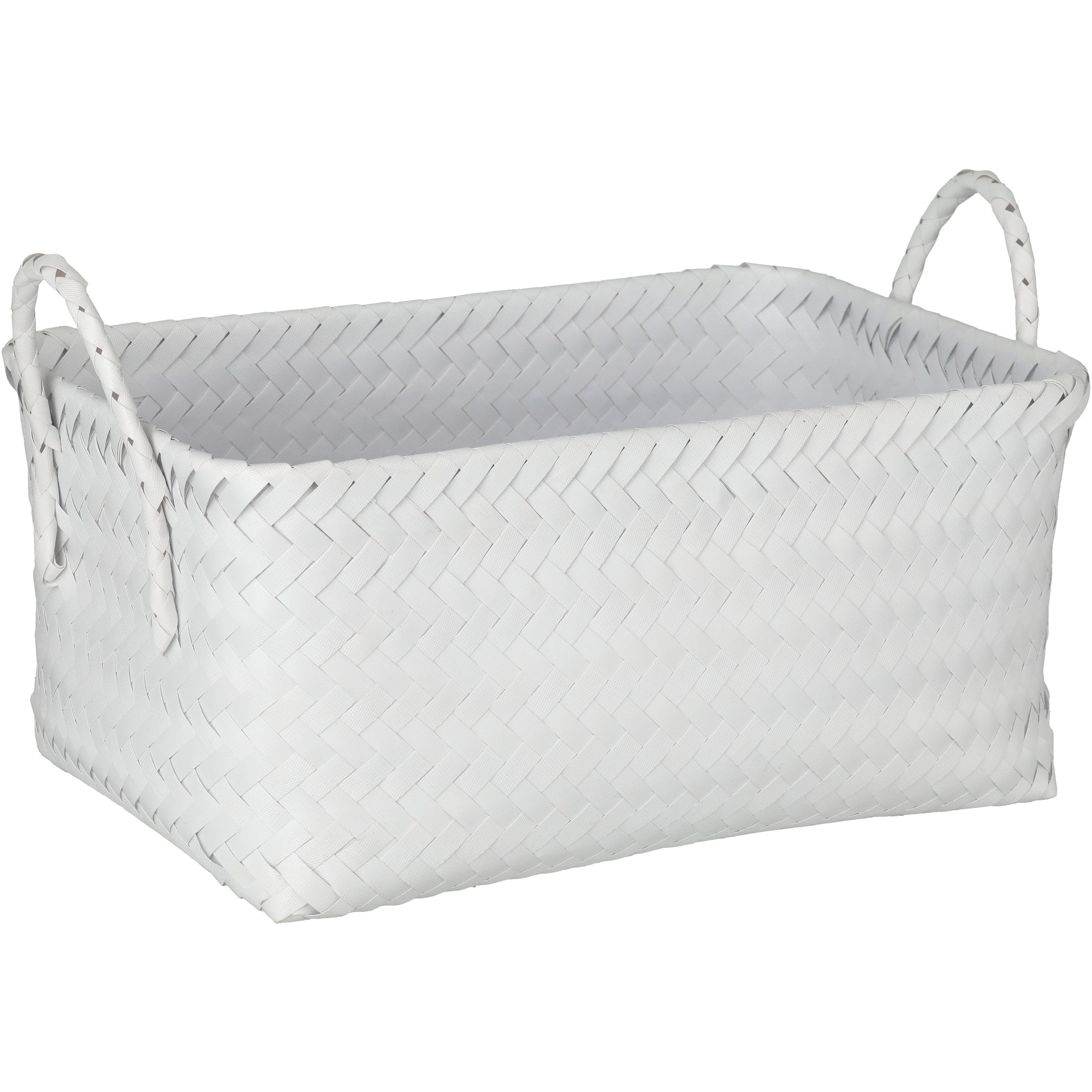 Basket in White, Shopping Basket, Upcycled Plastic Storage Basket