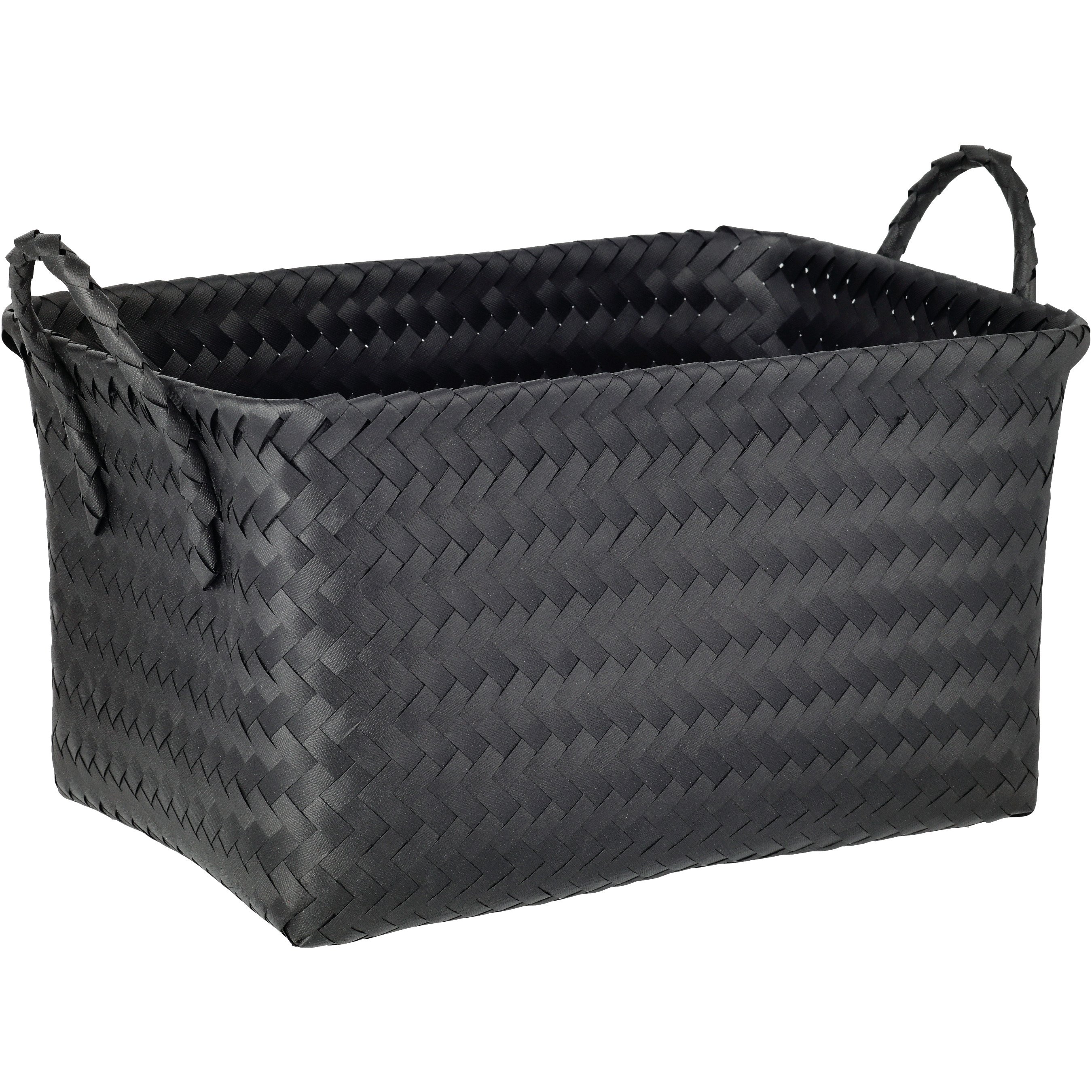 Polyester Traditional Storage Basket (Set of 2) - Black