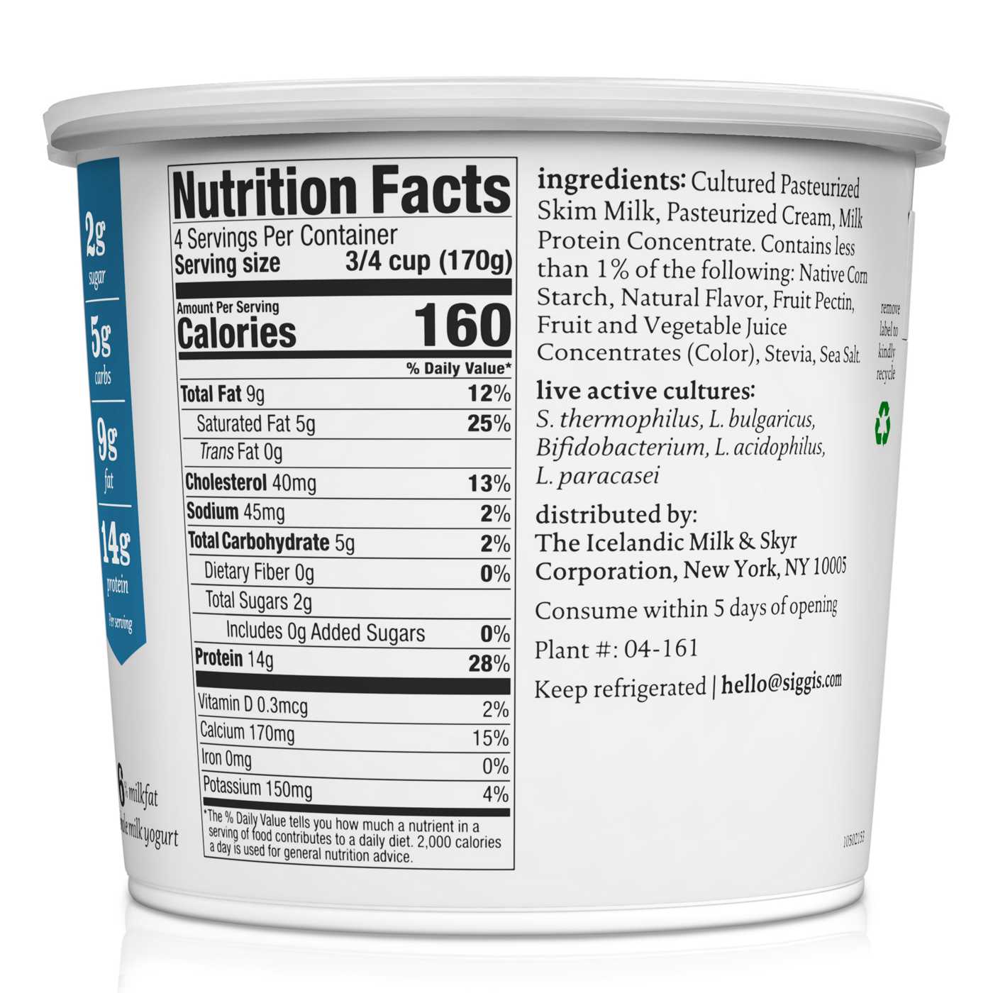 Siggi's Skyr Keto Vanilla Yogurt; image 2 of 2