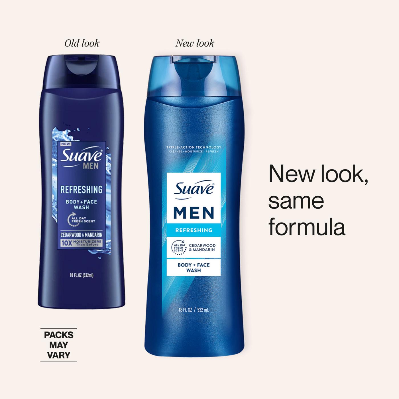 Suave Men Refreshing 2-in-1 Face & Body Wash - Cedarwood & Mandarin; image 2 of 6