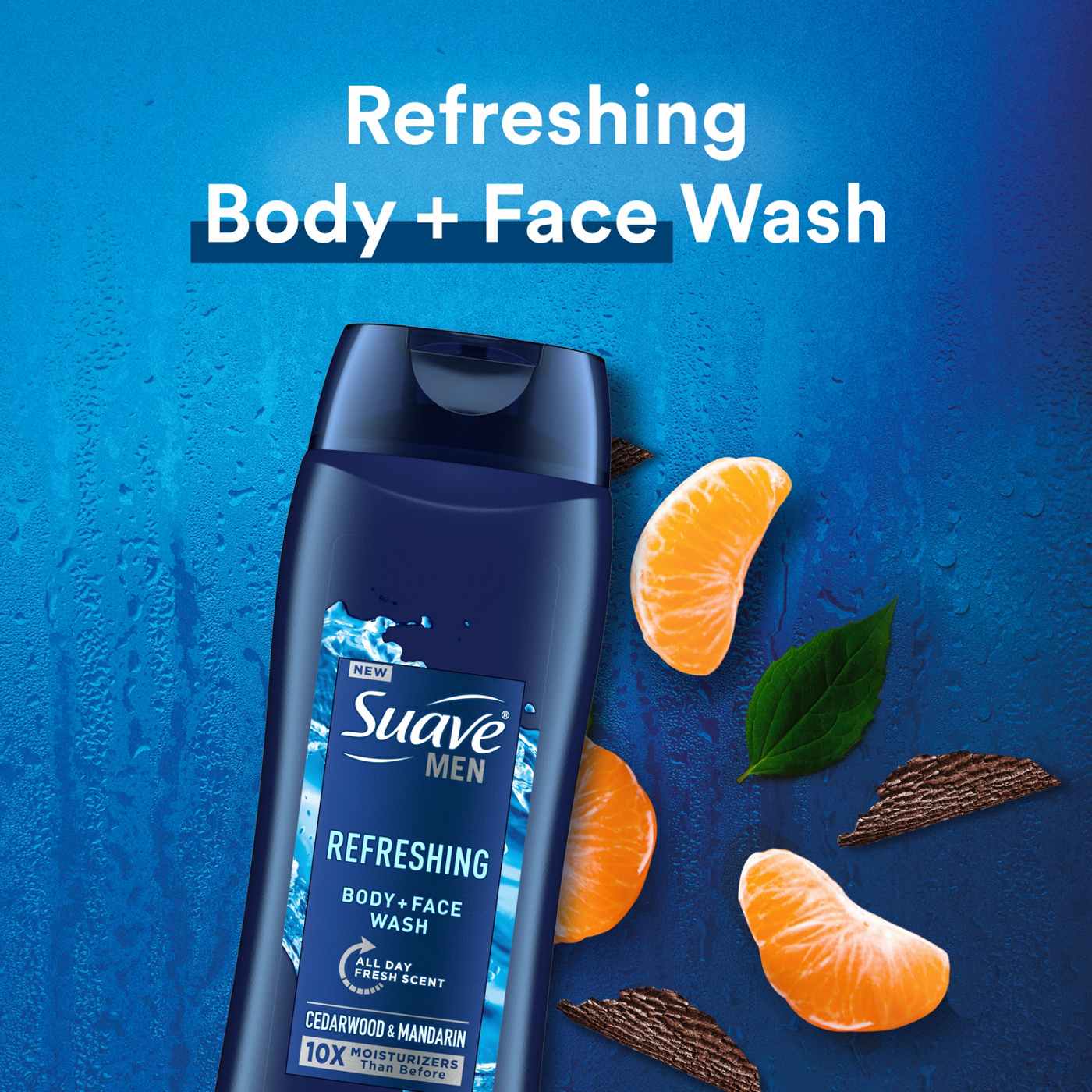 Suave Men Refreshing 2-in-1 Face & Body Wash - Cedarwood & Mandarin; image 5 of 6