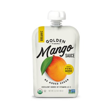 Golden Farms Organic Mango Sauce Pouches, 4 ct